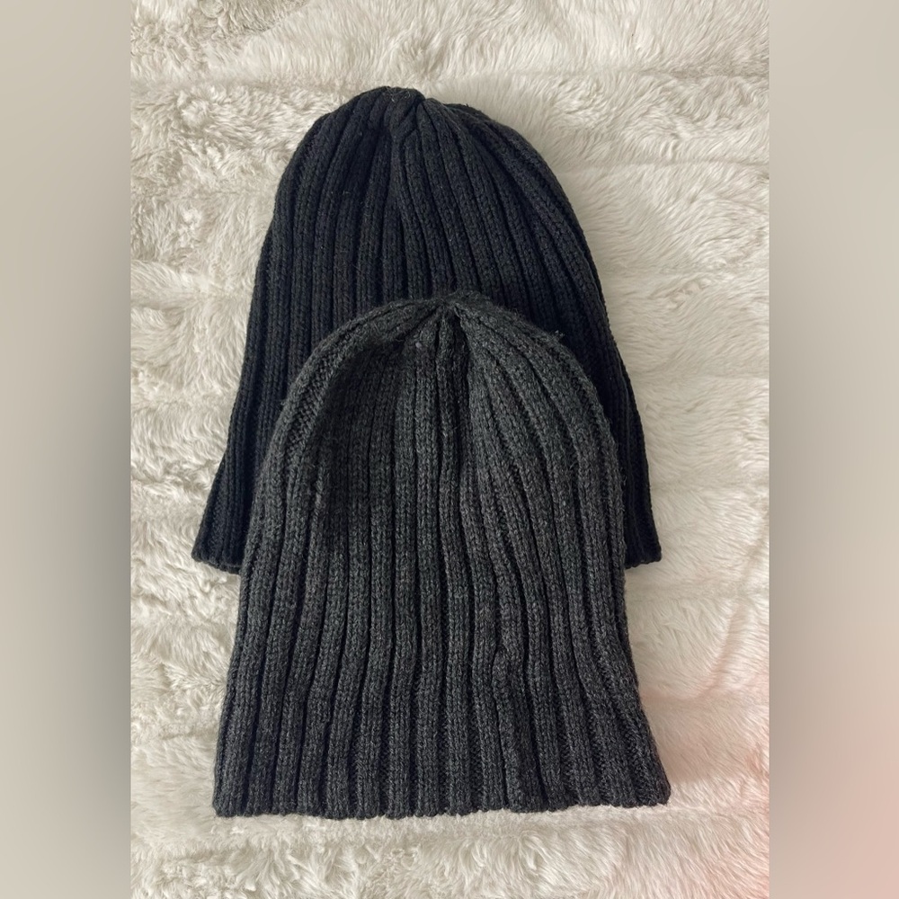 Rib Knit Black Beanie - Unbranded